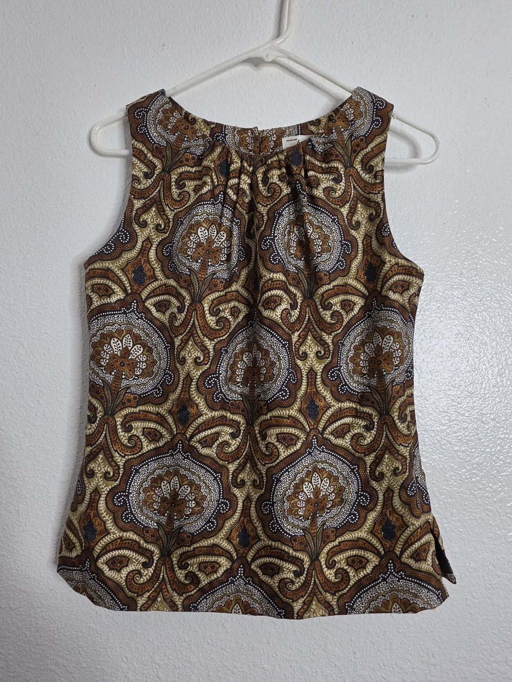 Milly of New York 100% Silk Paisley Geometric Halter Blouse Top Sz 4 Made in USA